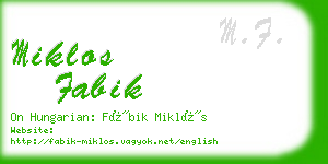 miklos fabik business card